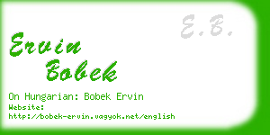 ervin bobek business card